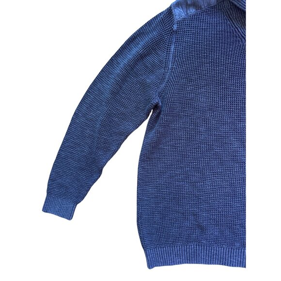 Tommy Bahama Mens Size XL Tuck Knit Shawl Collar Pullover Sweater Blue Cotton - Picture 5 of 9